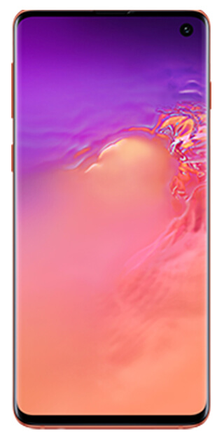 Samsung Galaxy S10 front facing in black